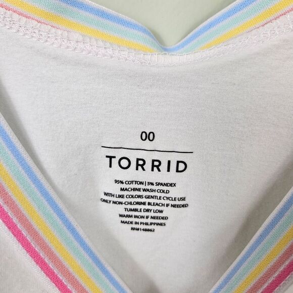 Torrid Foxy Scoop Neck Ribbed Ringer Bodysuit – White M/L - Picture 8 of 9